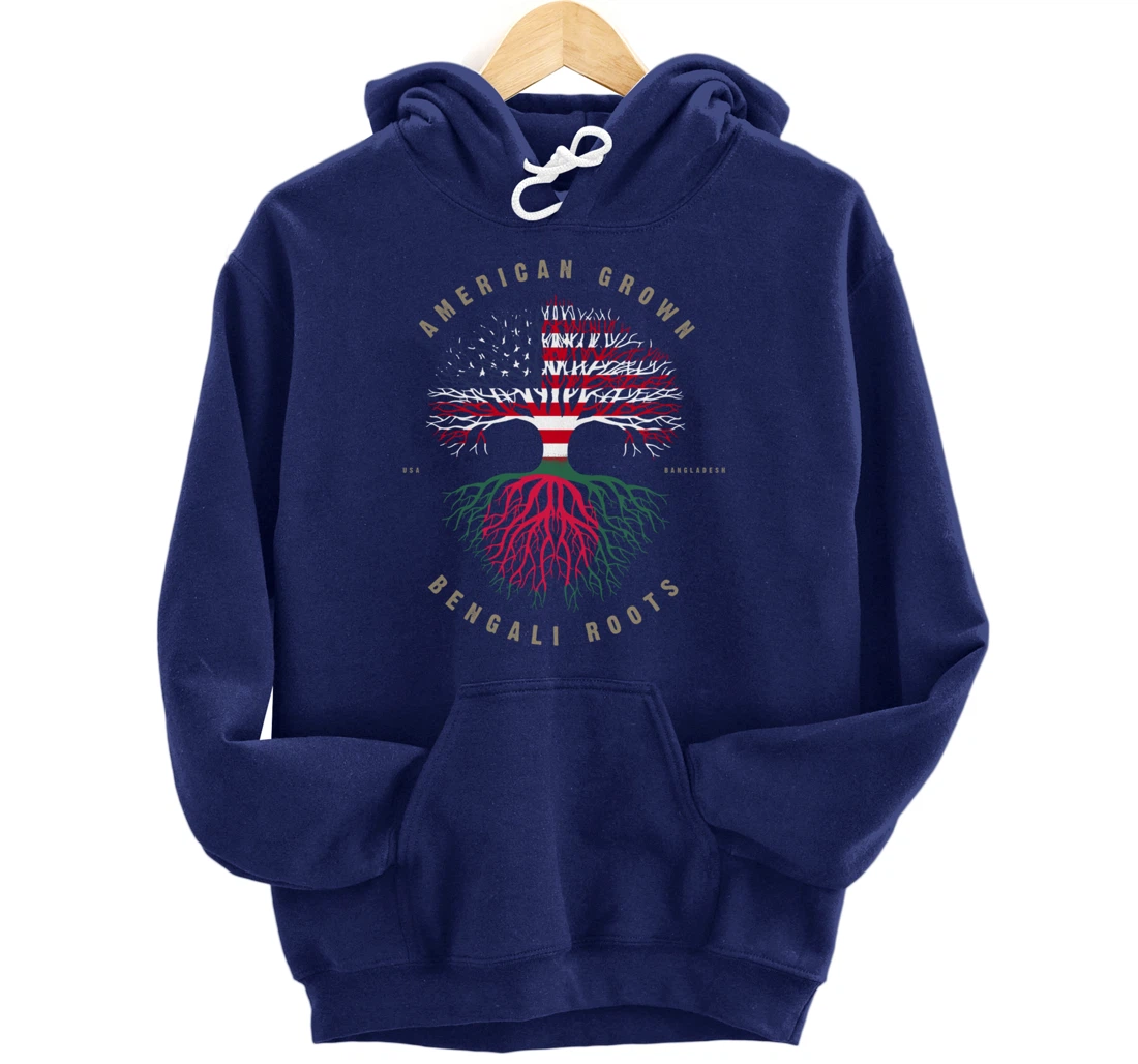American Grown Bengali Heart Love Bangladesh Flag Pullover Hoodie