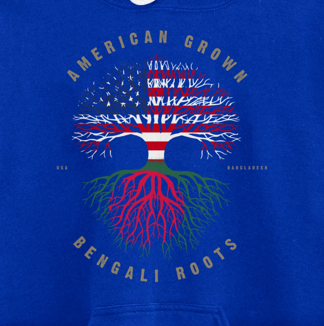 American Grown Bengali Heart Love Bangladesh Flag Pullover Hoodie