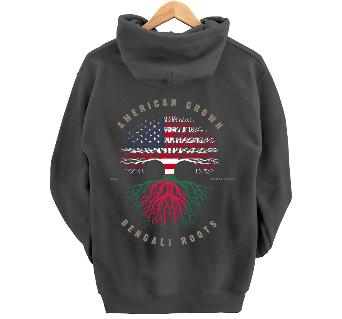 American Grown Bengali Heart Love Bangladesh Flag Pullover Hoodie