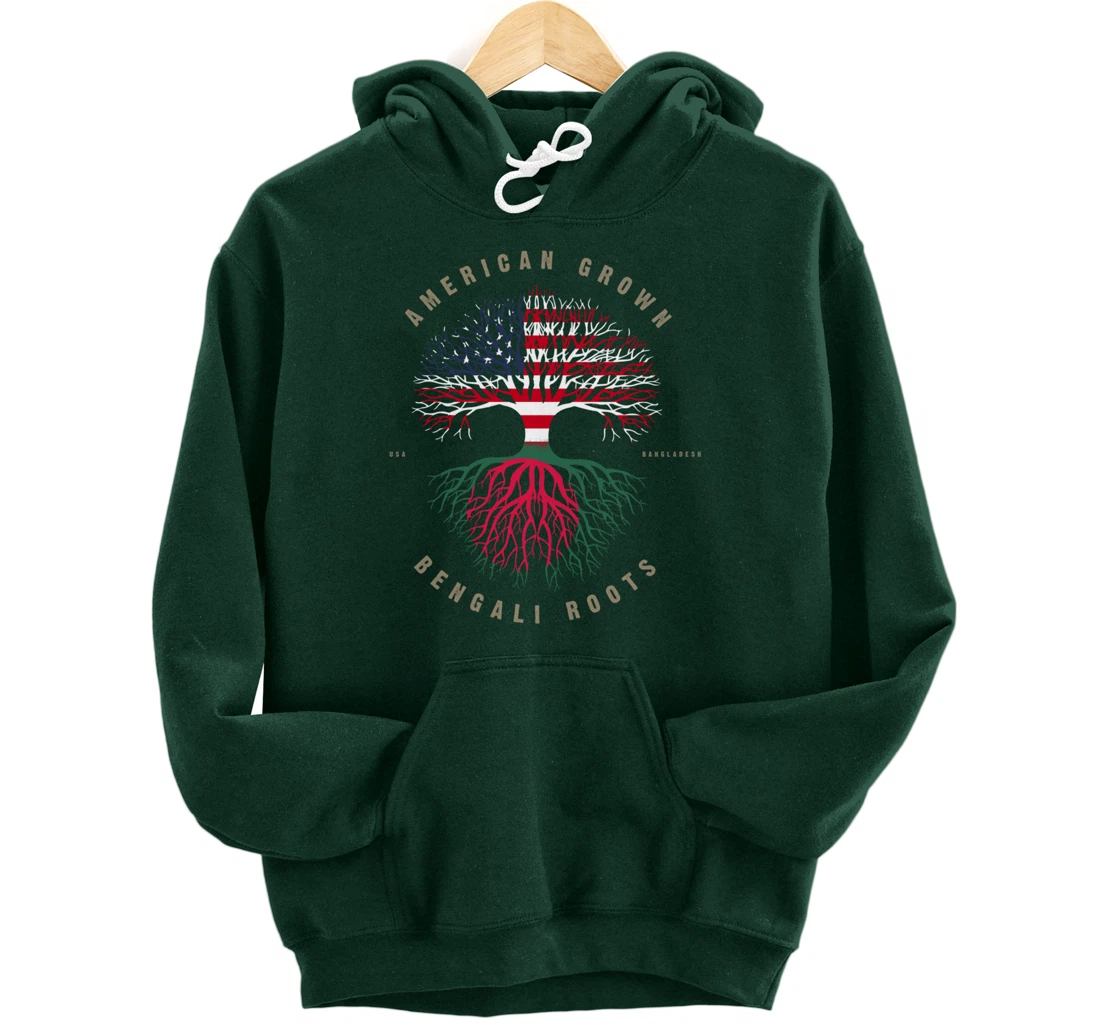 American Grown Bengali Heart Love Bangladesh Flag Pullover Hoodie