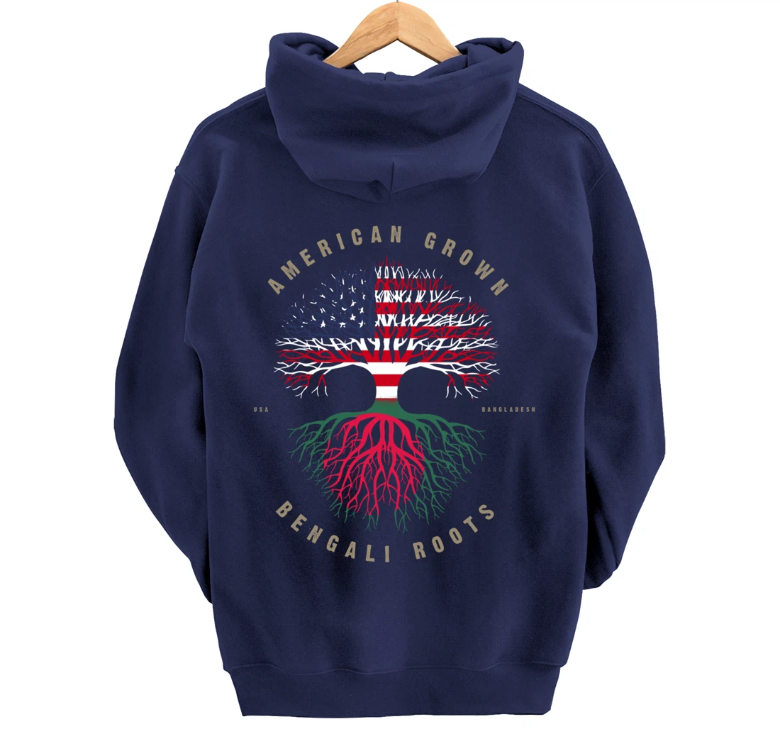 American Grown Bengali Heart Love Bangladesh Flag Pullover Hoodie