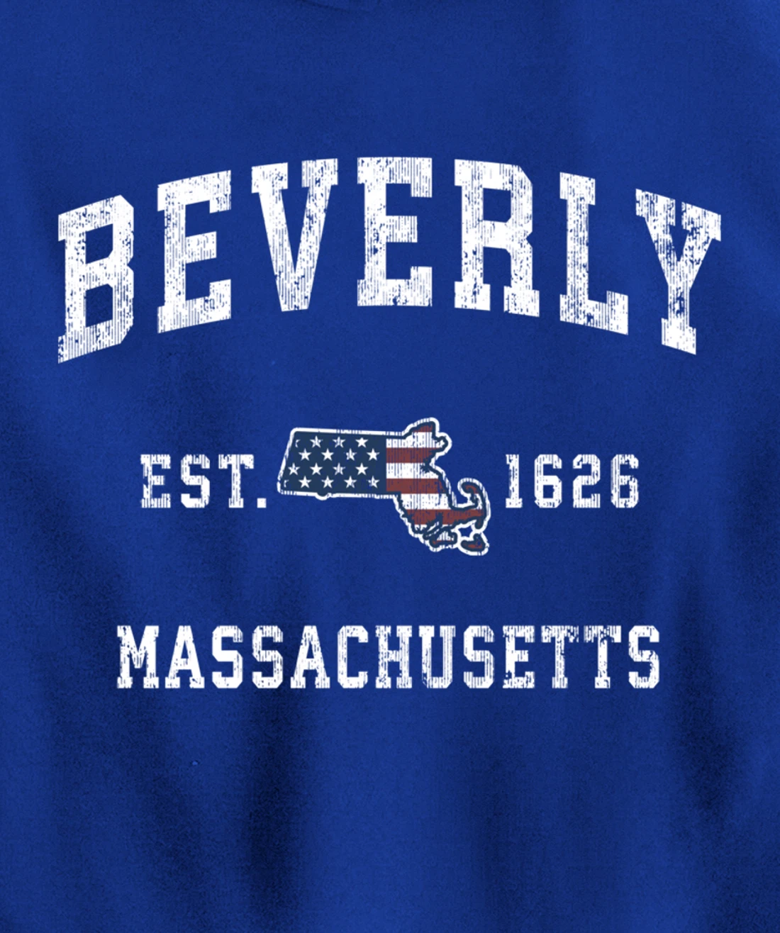 Beverly Massachusetts MA Vintage American Flag Sports Design Pullover Hoodie