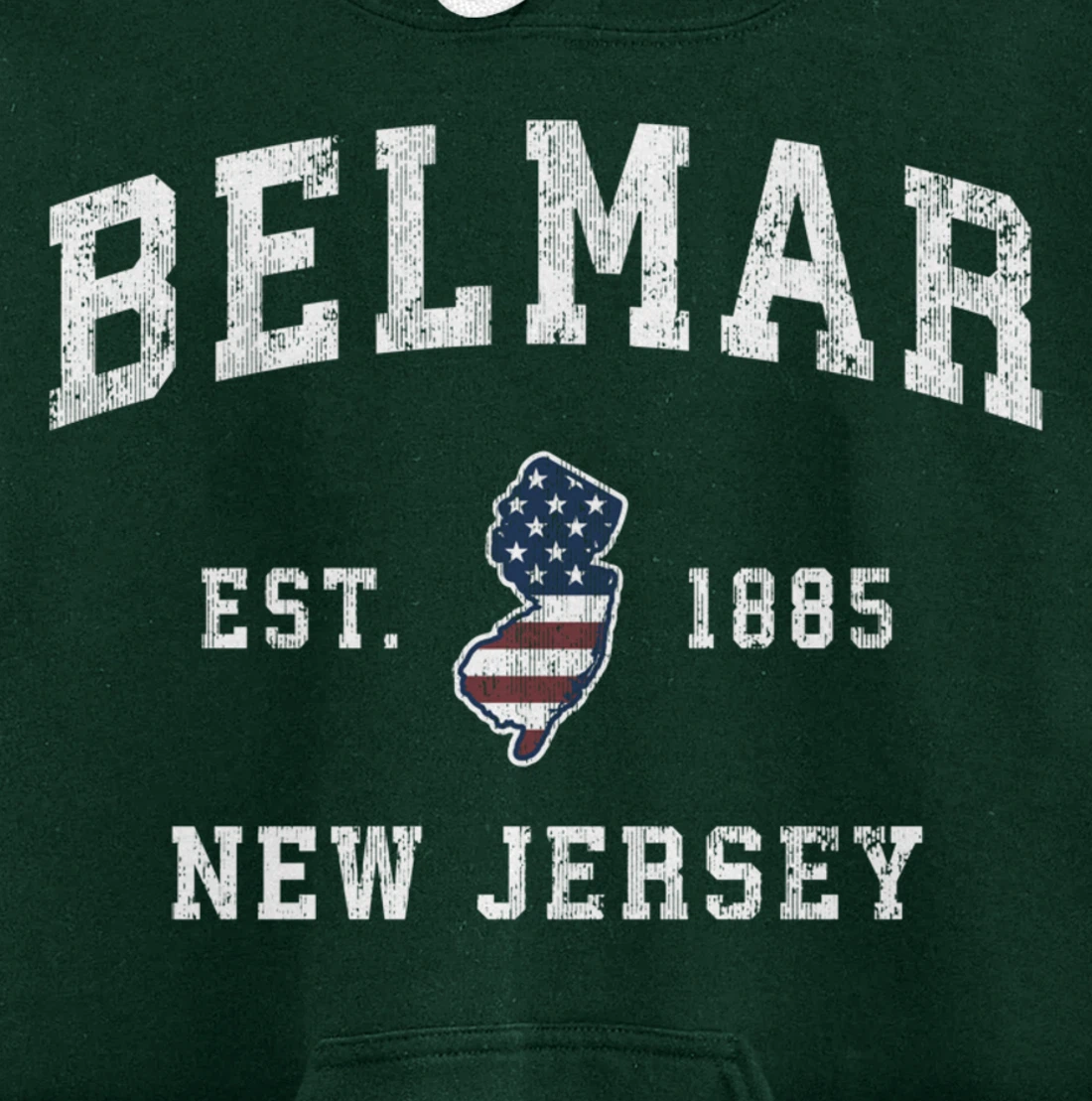 Belmar New Jersey NJ Vintage American Flag Sports Design Pullover Hoodie