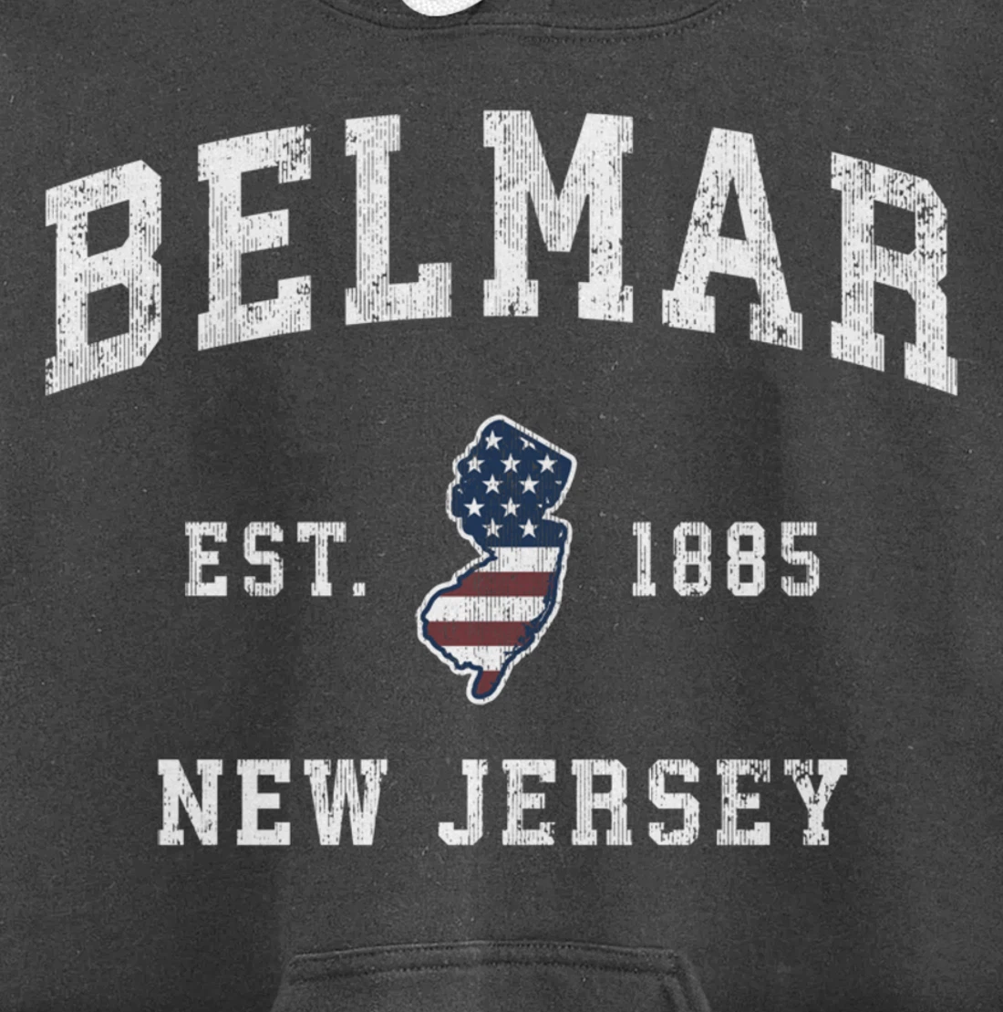 Belmar New Jersey NJ Vintage American Flag Sports Design Pullover Hoodie