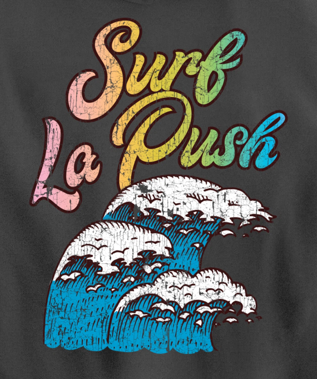 La Push, Washington Surf Vintage Retro 60s 70s 80s Graphic Pullover Hoodie