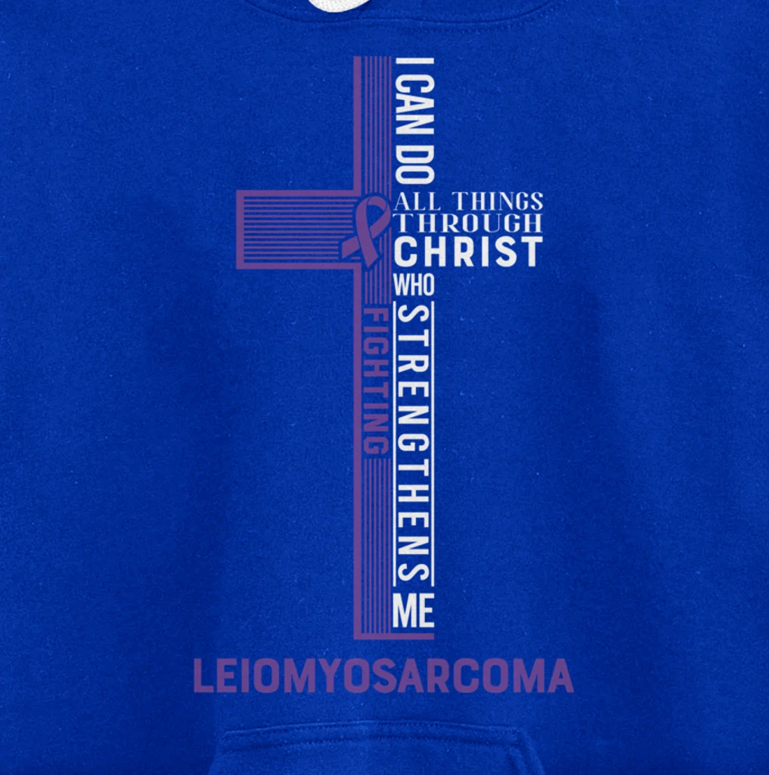 Leiomyosarcoma Awareness Fight Cancer Ribbon Pullover Hoodie