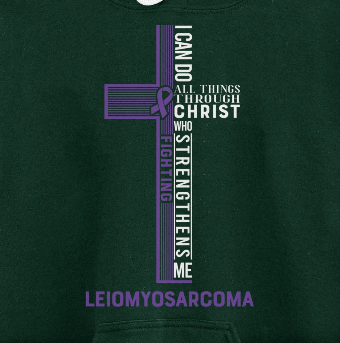 Leiomyosarcoma Awareness Fight Cancer Ribbon Pullover Hoodie