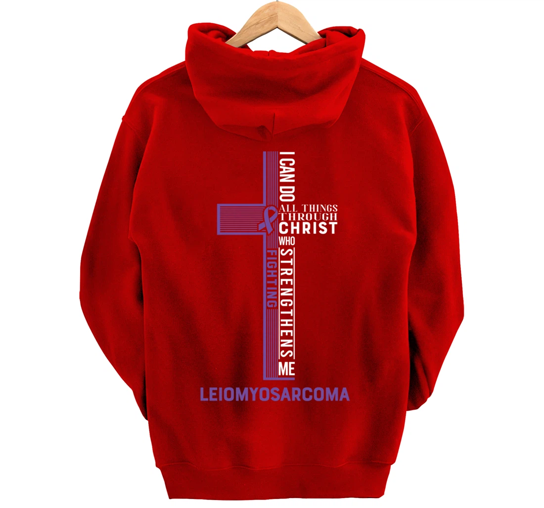 Leiomyosarcoma Awareness Fight Cancer Ribbon Pullover Hoodie
