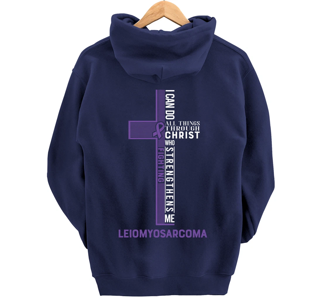 Leiomyosarcoma Awareness Fight Cancer Ribbon Pullover Hoodie