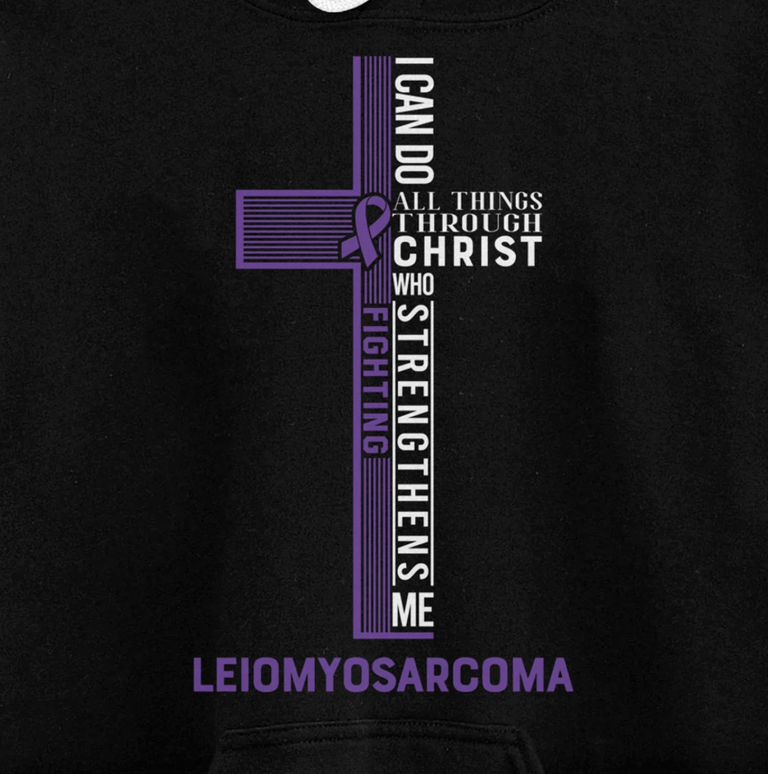 Leiomyosarcoma Awareness Fight Cancer Ribbon Pullover Hoodie