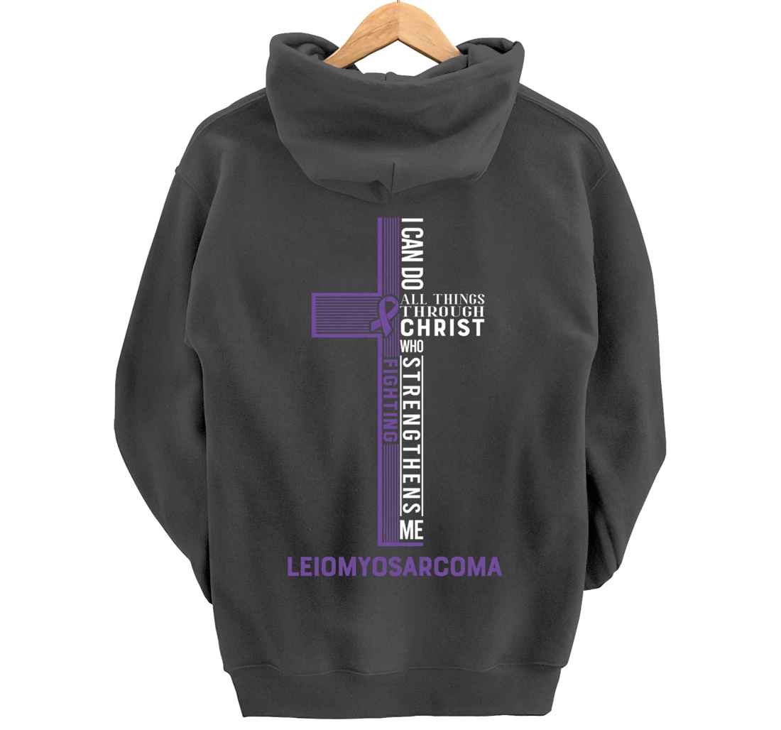 Leiomyosarcoma Awareness Fight Cancer Ribbon Pullover Hoodie