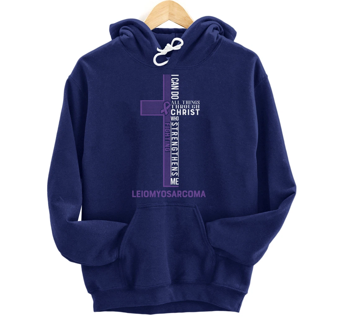 Leiomyosarcoma Awareness Fight Cancer Ribbon Pullover Hoodie