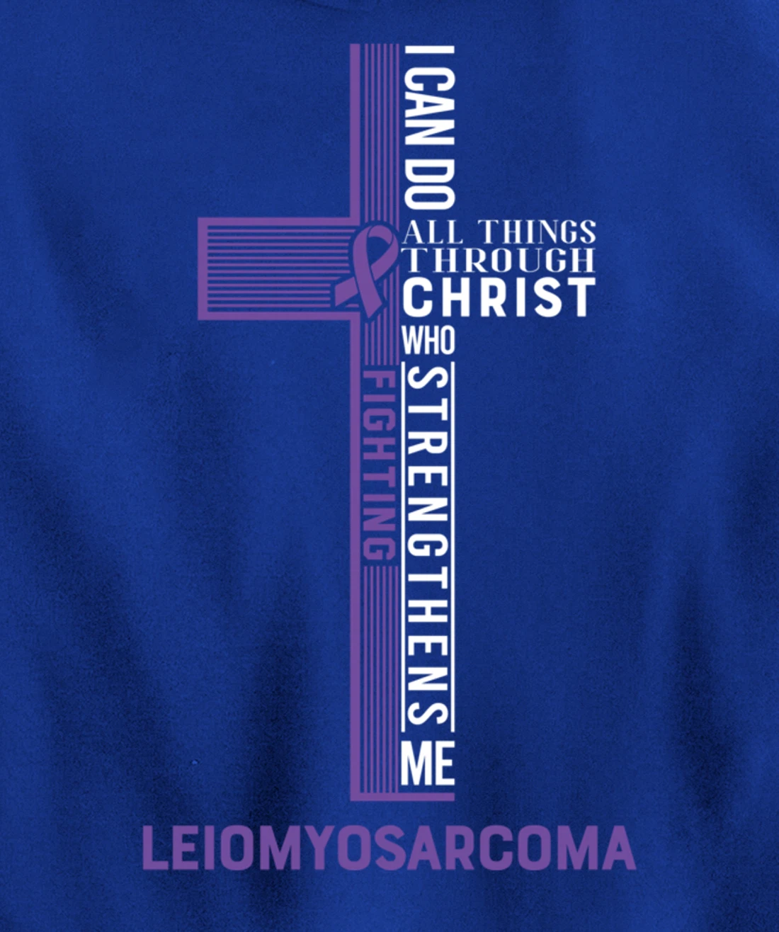 Leiomyosarcoma Awareness Fight Cancer Ribbon Pullover Hoodie