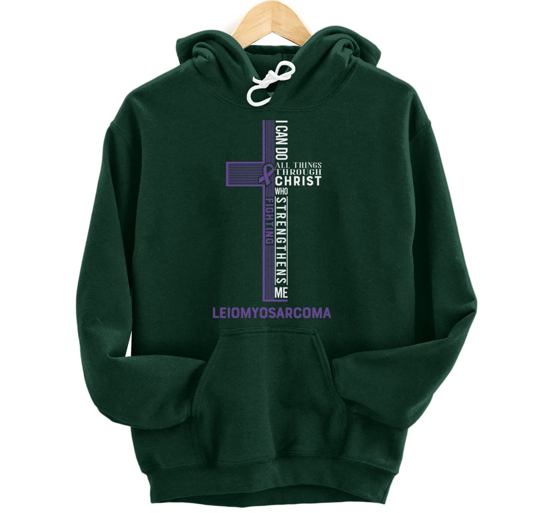Leiomyosarcoma Awareness Fight Cancer Ribbon Pullover Hoodie