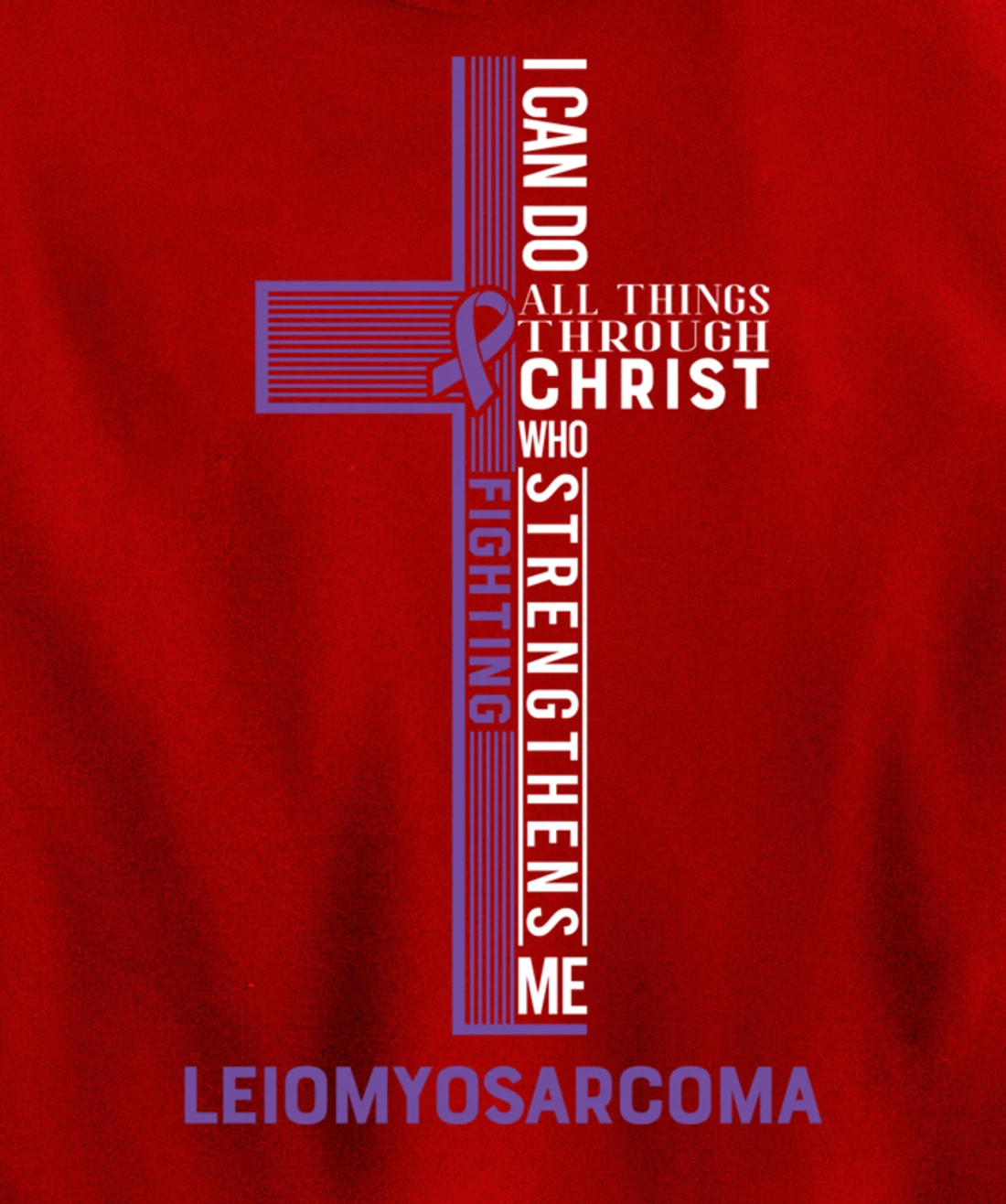 Leiomyosarcoma Awareness Fight Cancer Ribbon Pullover Hoodie