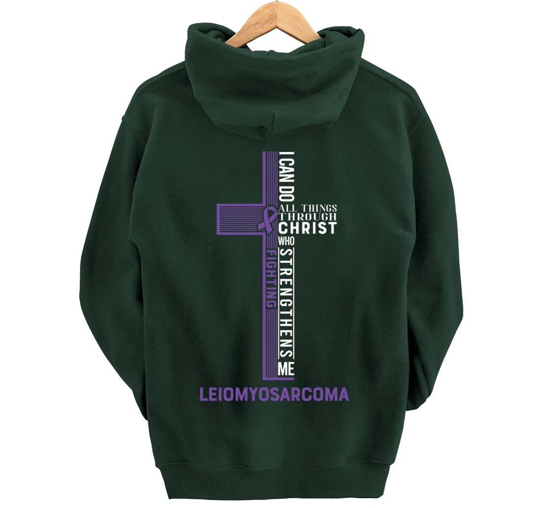 Leiomyosarcoma Awareness Fight Cancer Ribbon Pullover Hoodie