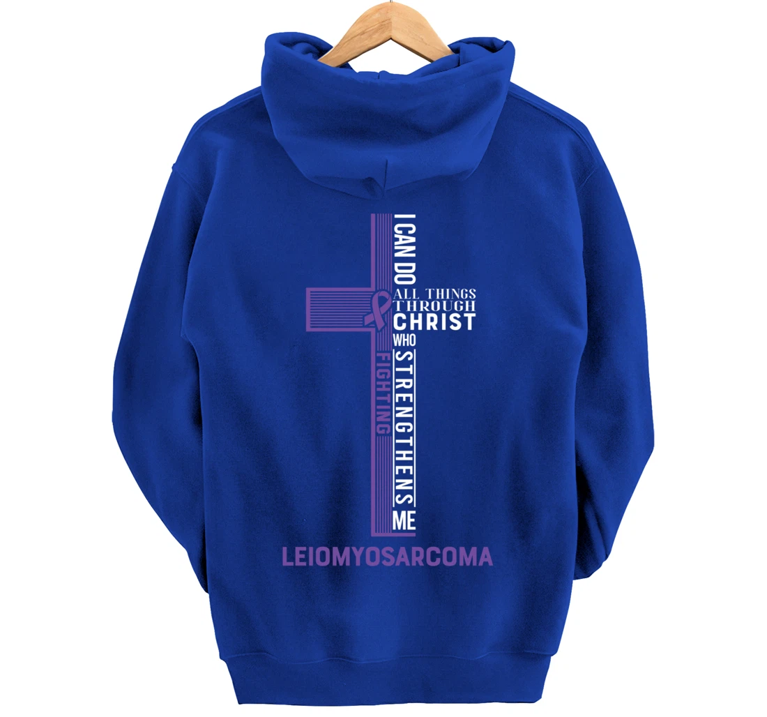 Leiomyosarcoma Awareness Fight Cancer Ribbon Pullover Hoodie