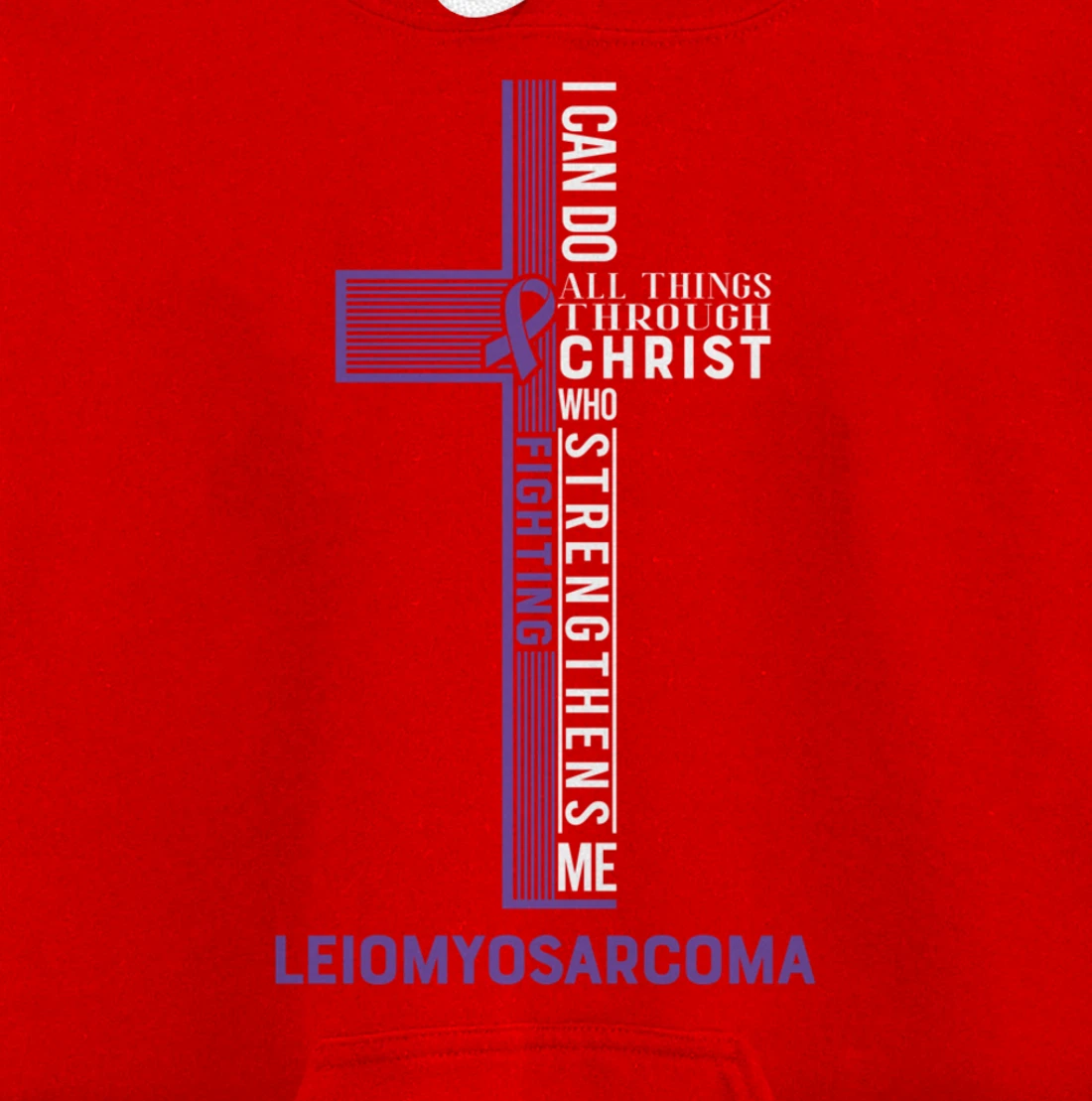 Leiomyosarcoma Awareness Fight Cancer Ribbon Pullover Hoodie