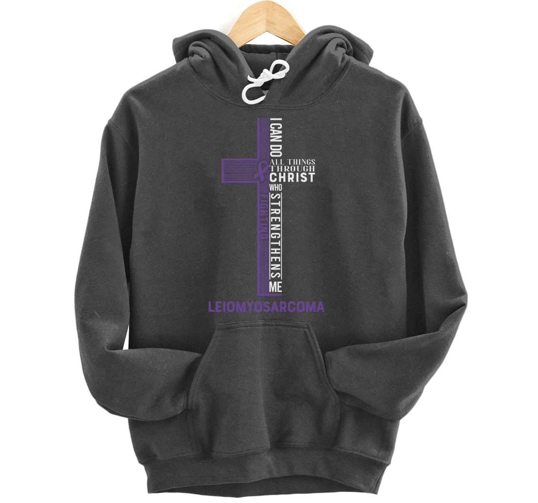 Leiomyosarcoma Awareness Fight Cancer Ribbon Pullover Hoodie