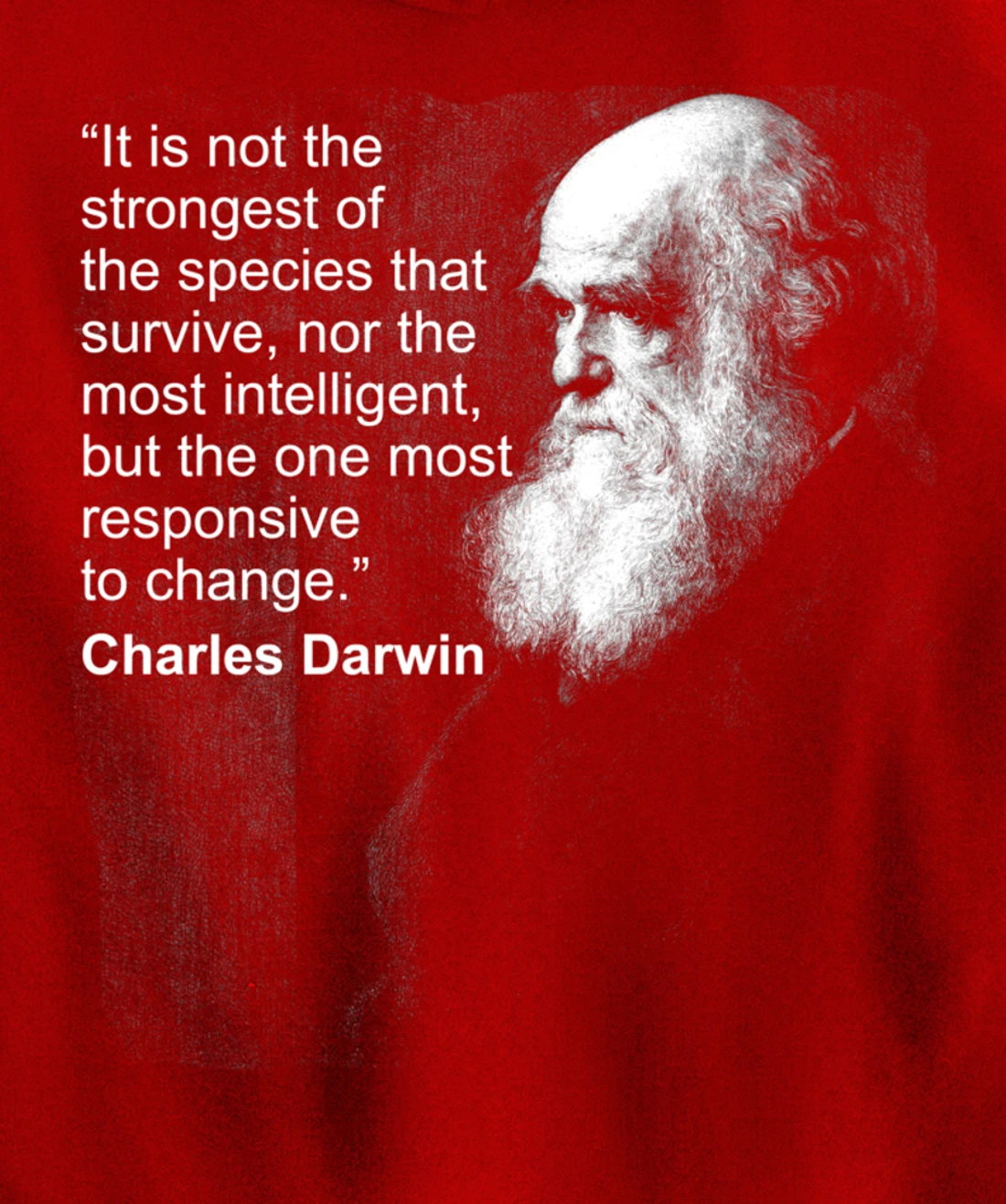 Charles Darwin Portrait quote Evolution Atheist gift Pullover Hoodie