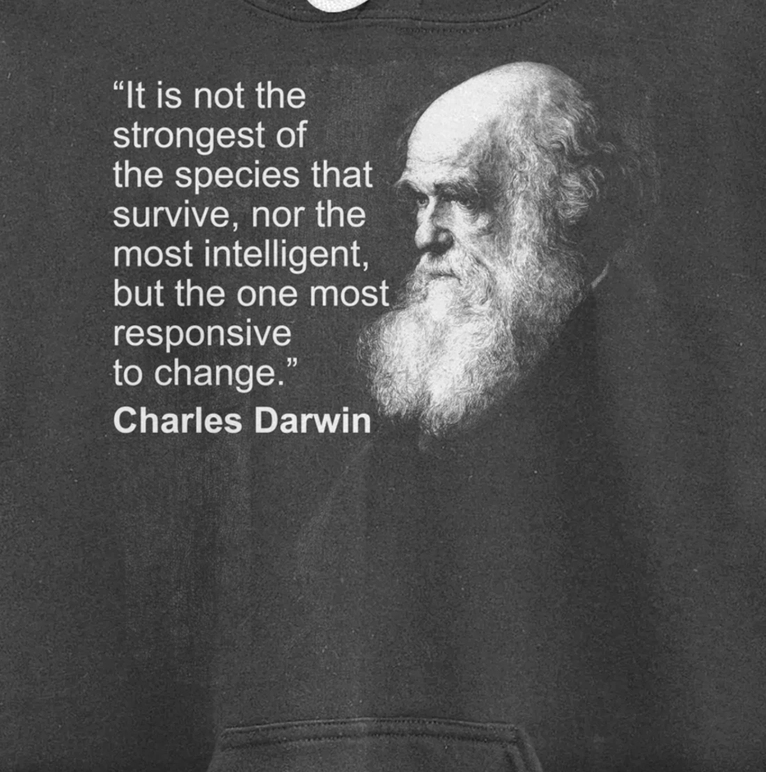 Charles Darwin Portrait quote Evolution Atheist gift Pullover Hoodie
