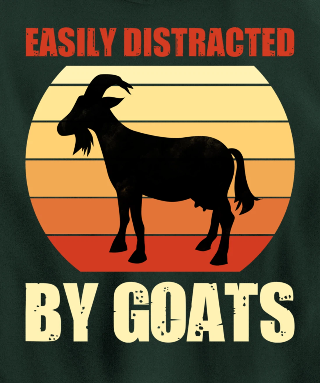 Retro Easily Distracted By Goats Vintage Herd Goat Pullover Hoodie
