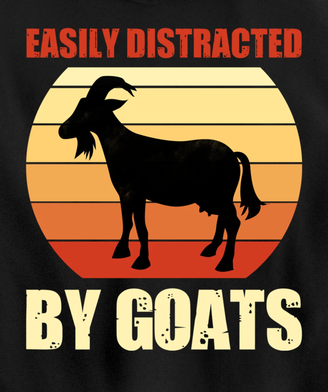Retro Easily Distracted By Goats Vintage Herd Goat Pullover Hoodie