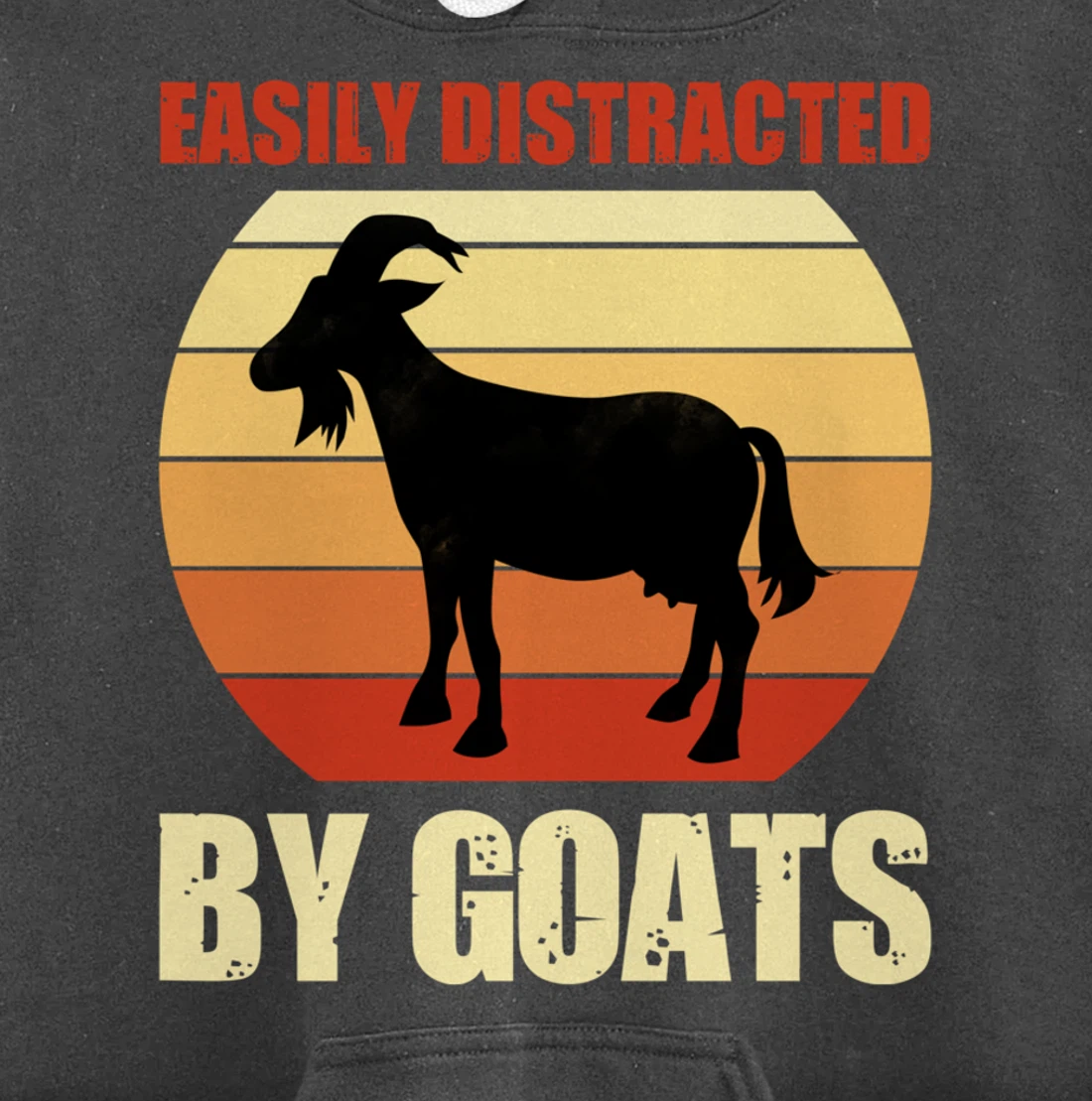 Retro Easily Distracted By Goats Vintage Herd Goat Pullover Hoodie