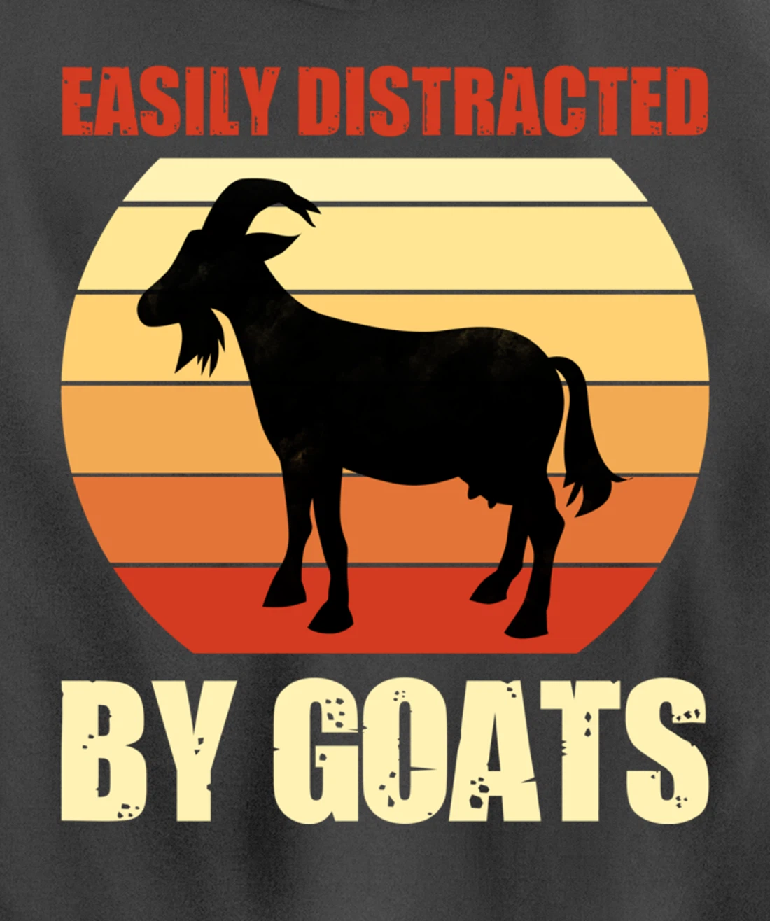 Retro Easily Distracted By Goats Vintage Herd Goat Pullover Hoodie