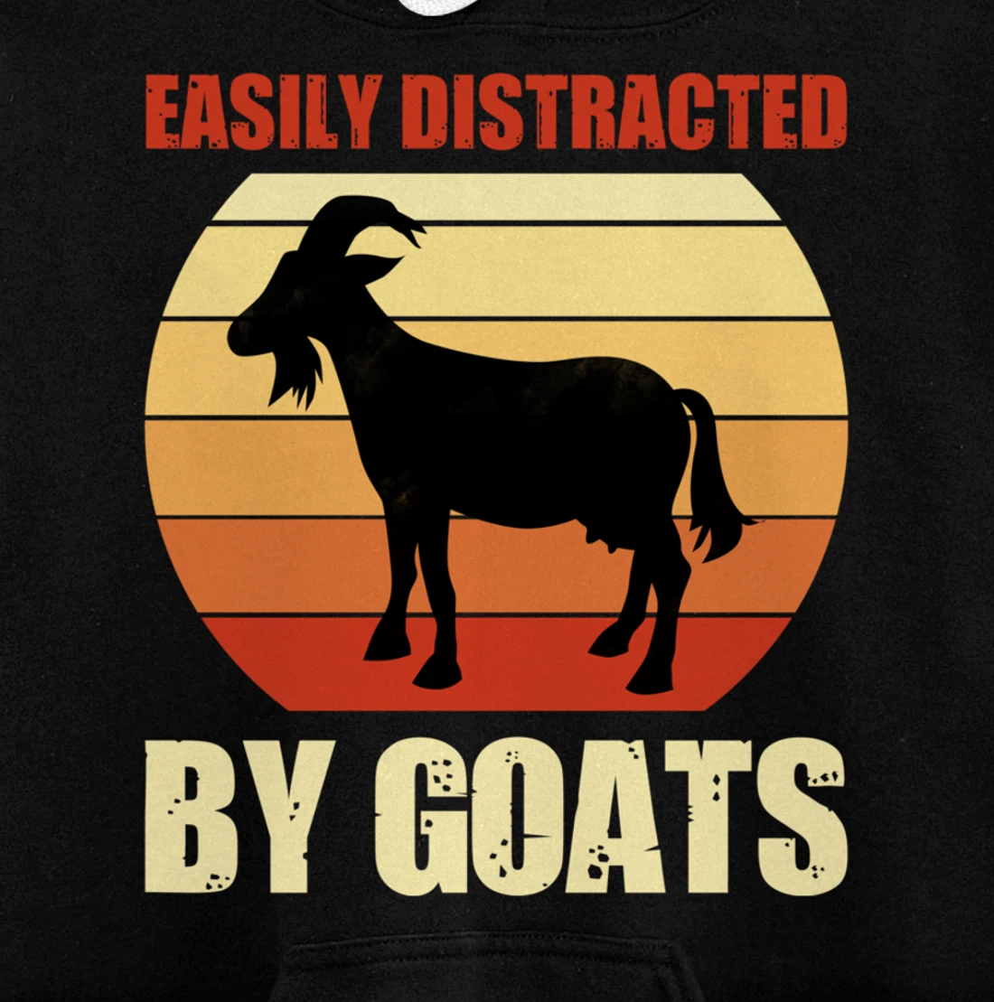 Retro Easily Distracted By Goats Vintage Herd Goat Pullover Hoodie