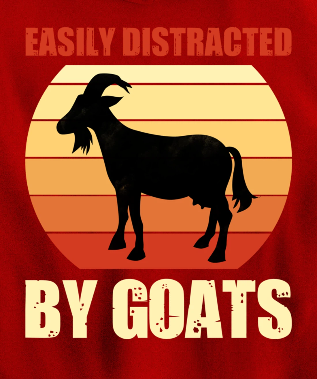 Retro Easily Distracted By Goats Vintage Herd Goat Pullover Hoodie