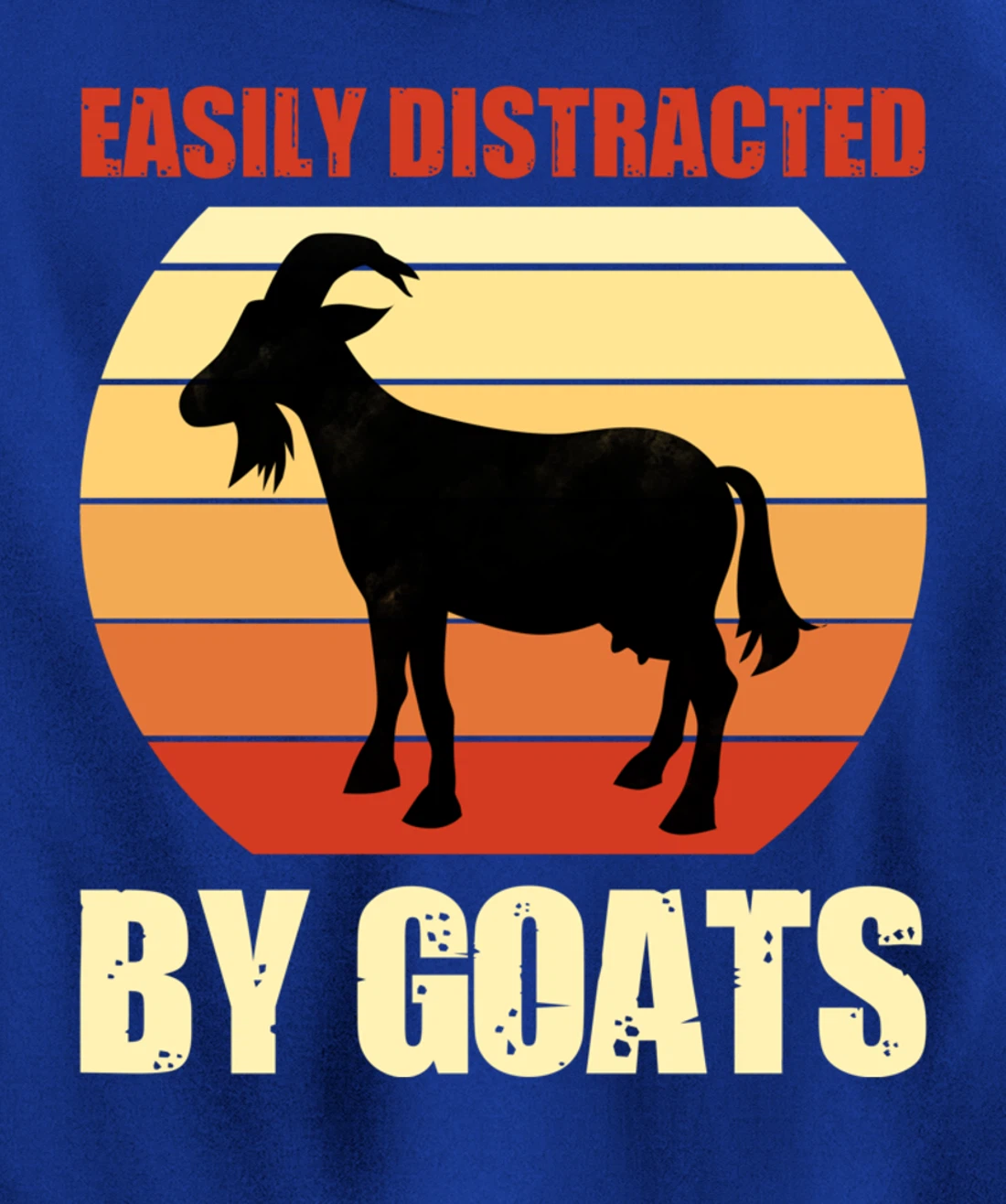 Retro Easily Distracted By Goats Vintage Herd Goat Pullover Hoodie