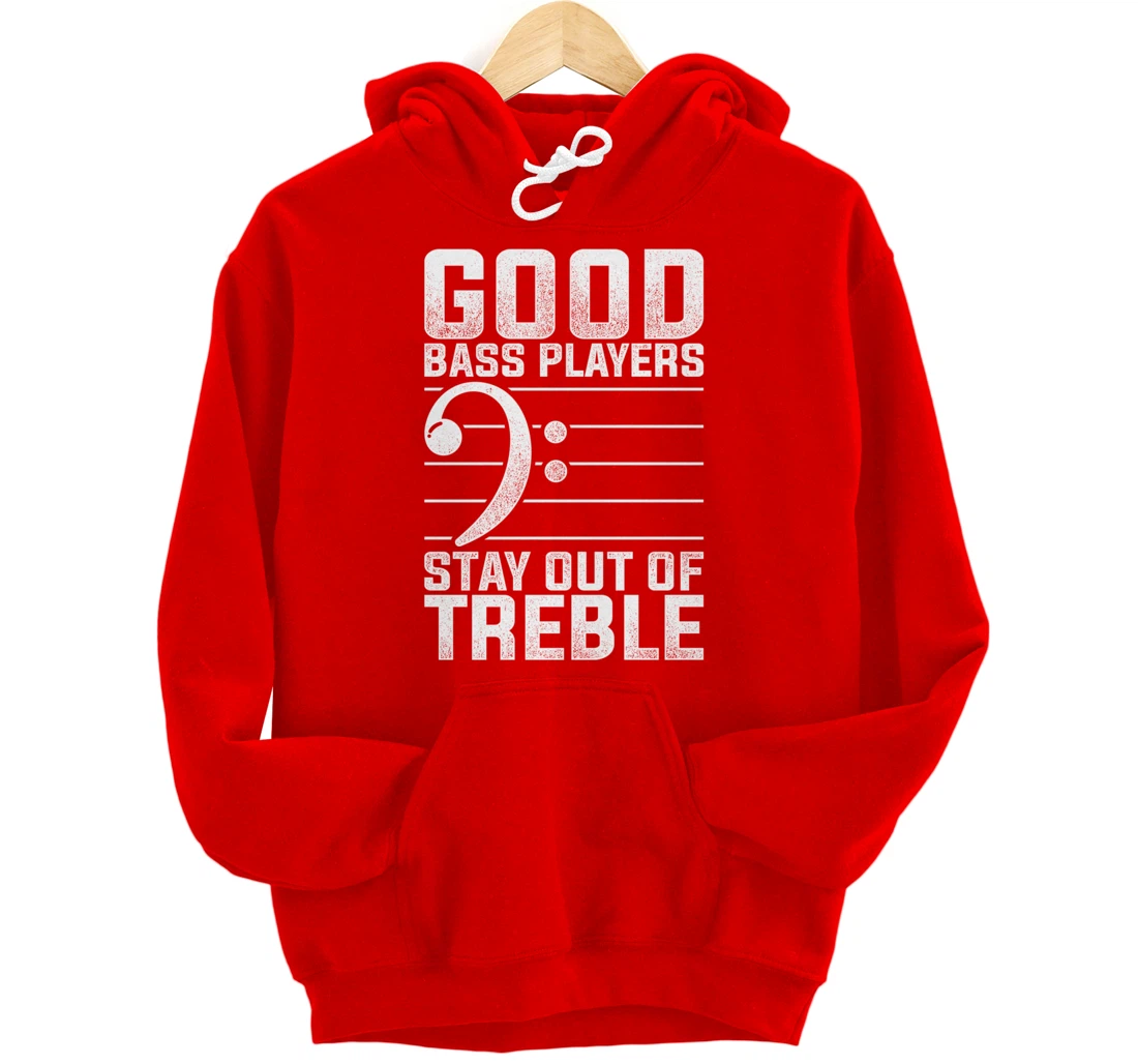 Bass Clef Funny Bass Guitar Player Gift Bass Guitar Pullover Hoodie