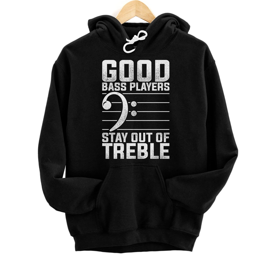 Bass Clef Funny Bass Guitar Player Gift Bass Guitar Pullover Hoodie