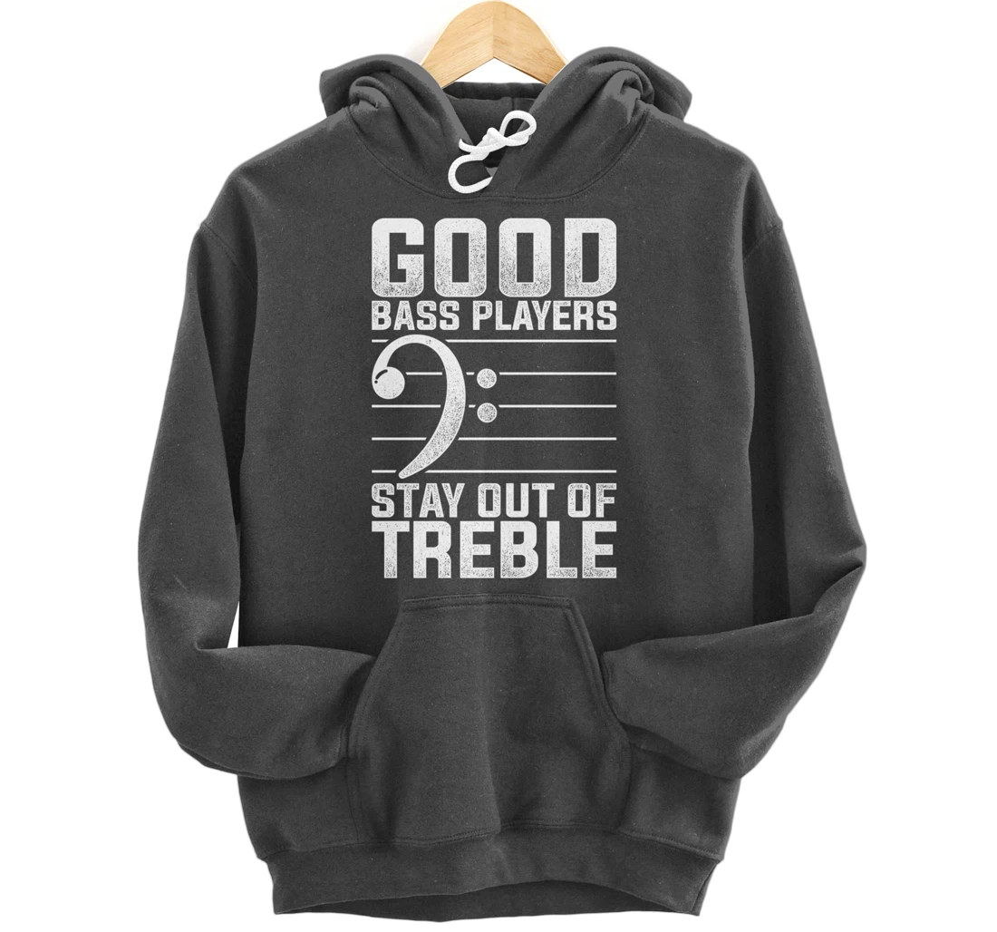 Bass Clef Funny Bass Guitar Player Gift Bass Guitar Pullover Hoodie