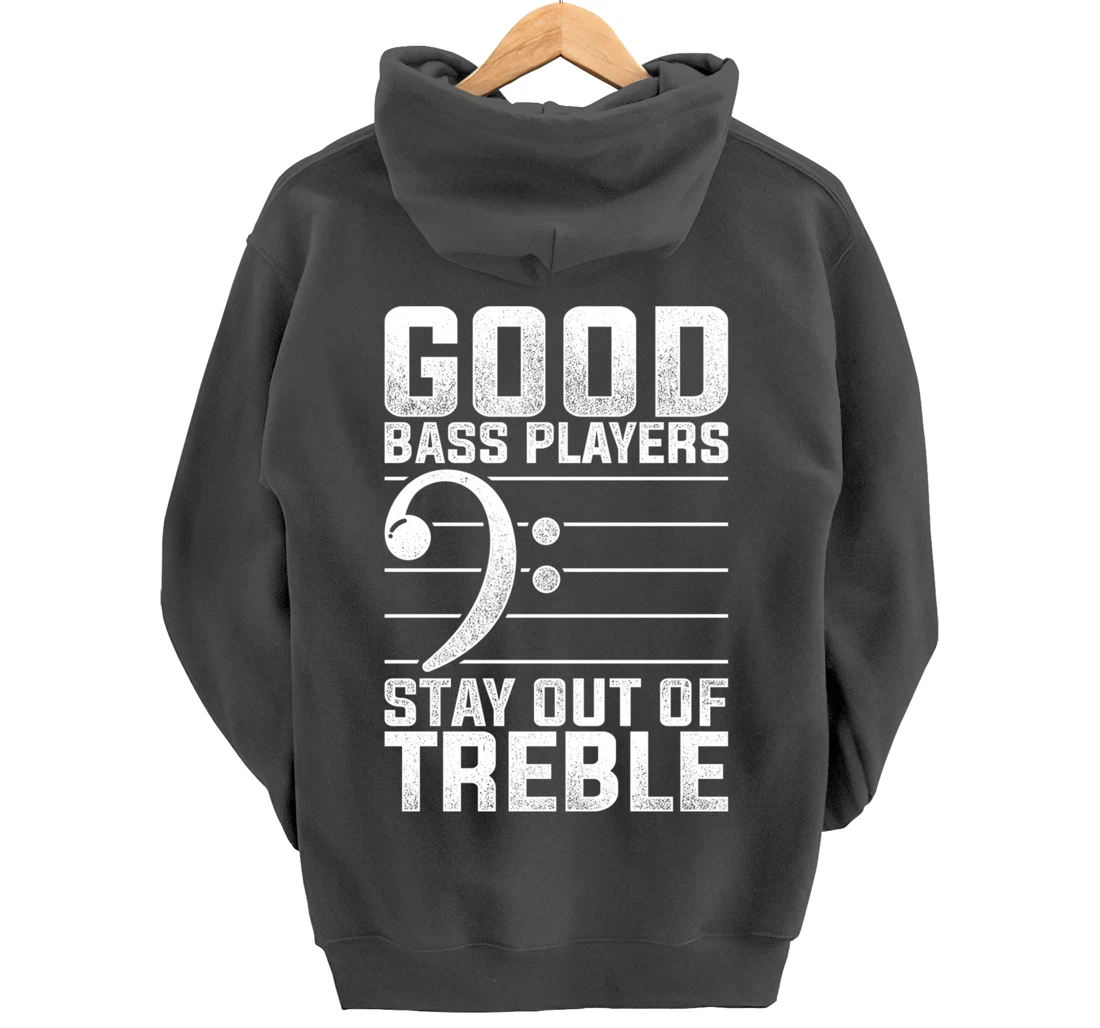 Bass Clef Funny Bass Guitar Player Gift Bass Guitar Pullover Hoodie
