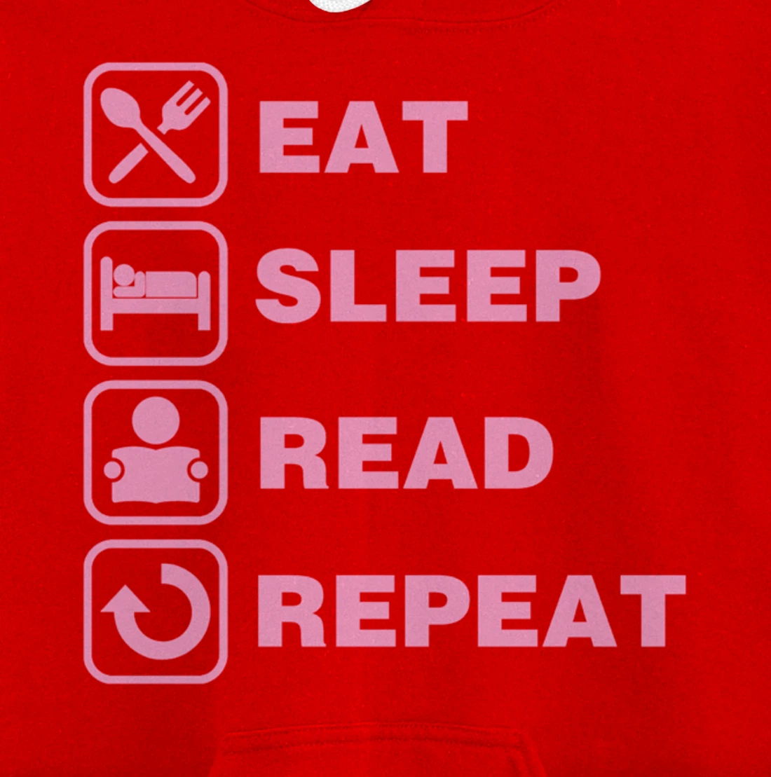 Eat Sleep Read Repeat Reading Literary Gift for Teachers Pullover Hoodie