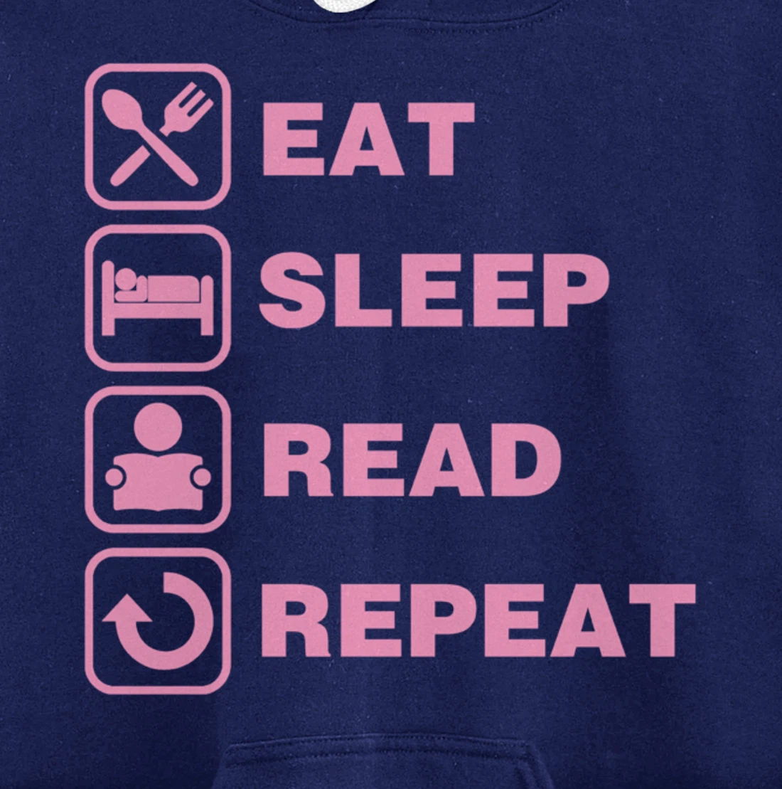 Eat Sleep Read Repeat Reading Literary Gift for Teachers Pullover Hoodie