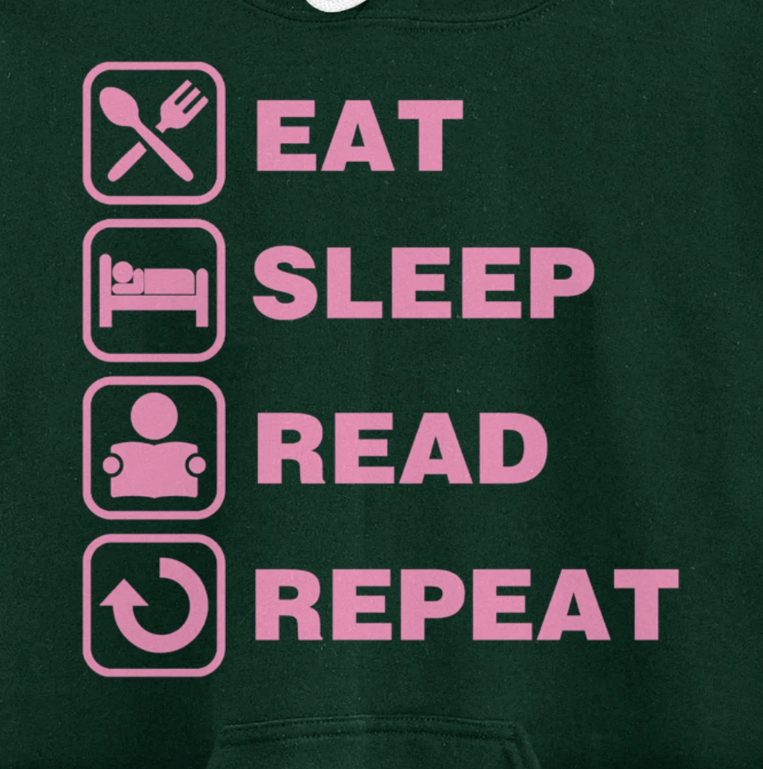 Eat Sleep Read Repeat Reading Literary Gift for Teachers Pullover Hoodie