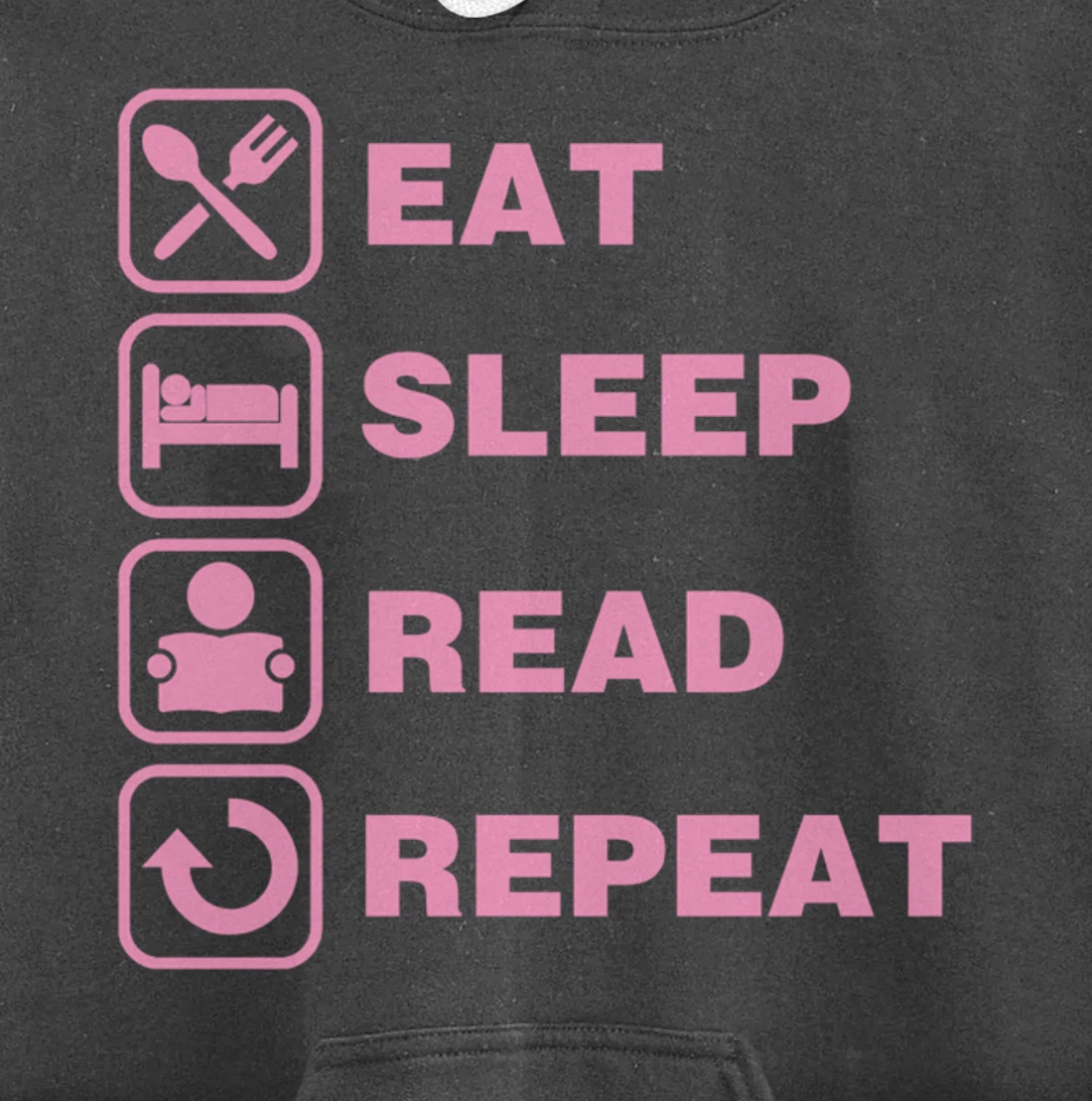 Eat Sleep Read Repeat Reading Literary Gift for Teachers Pullover Hoodie