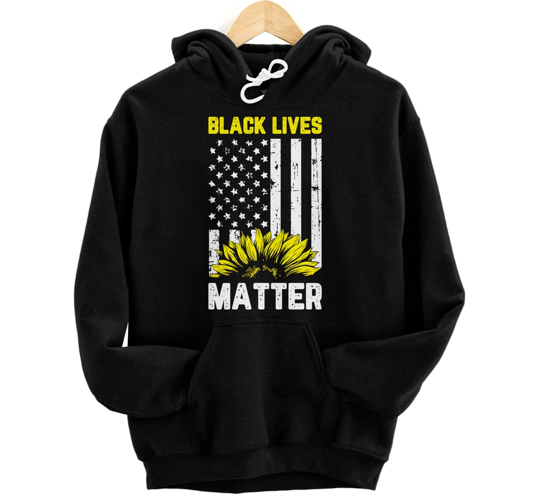 Black History Lives Matter American Flag Cool Pride Gifts Pullover Hoodie