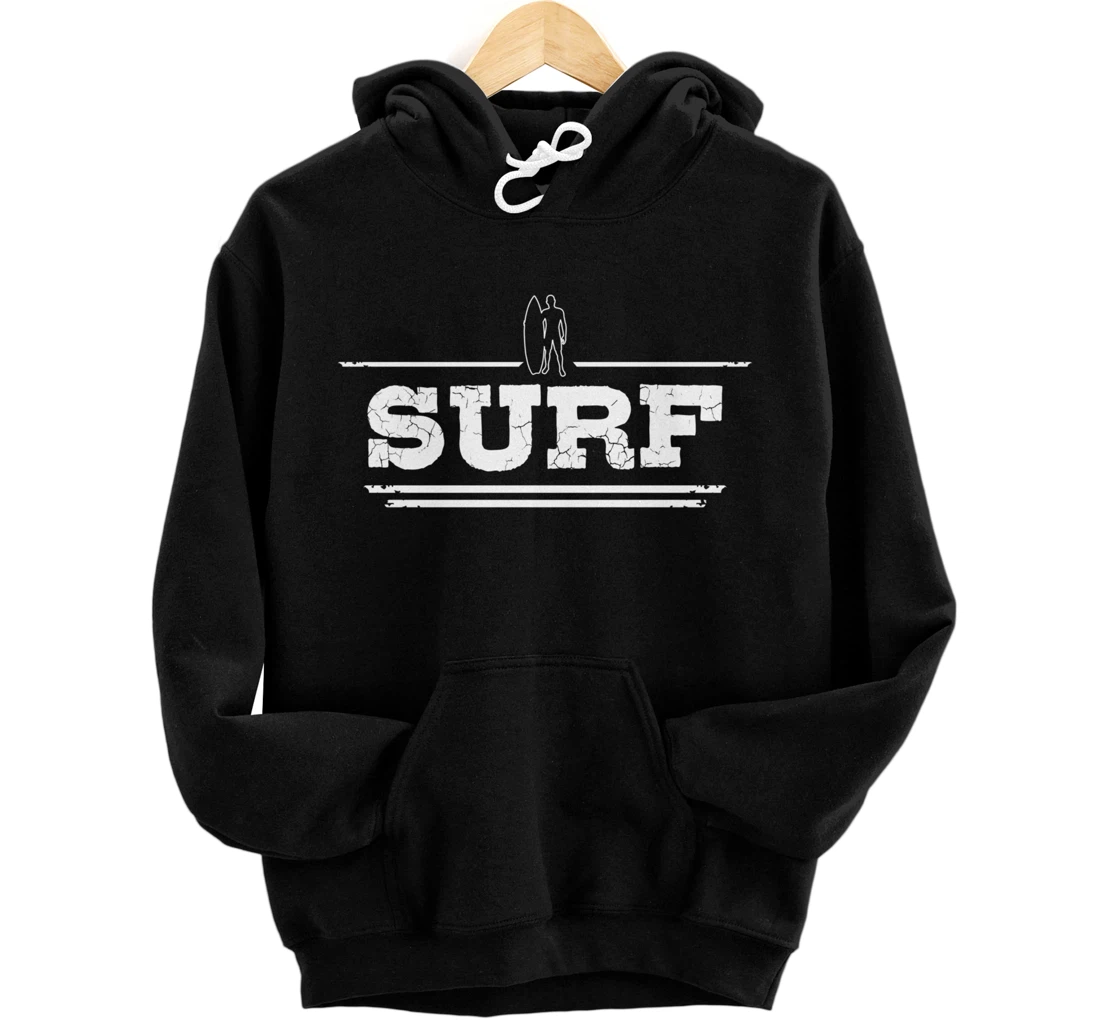 Distressed Look Surfing Gift For Surfers Pullover Hoodie