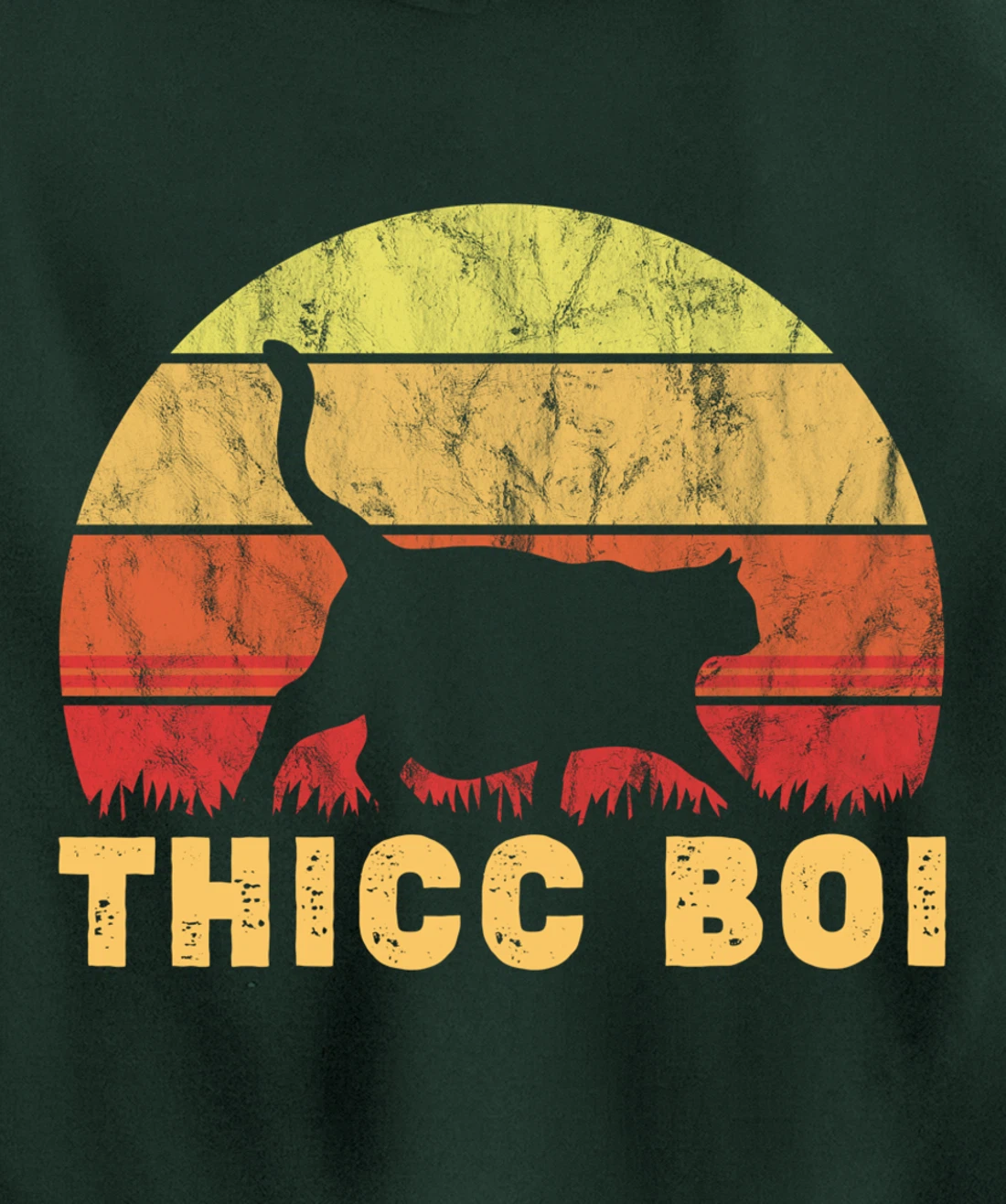 Vintage Thicc Boi Gifts for Boy Cat Fat Chonk Meme Lovers Pullover Hoodie