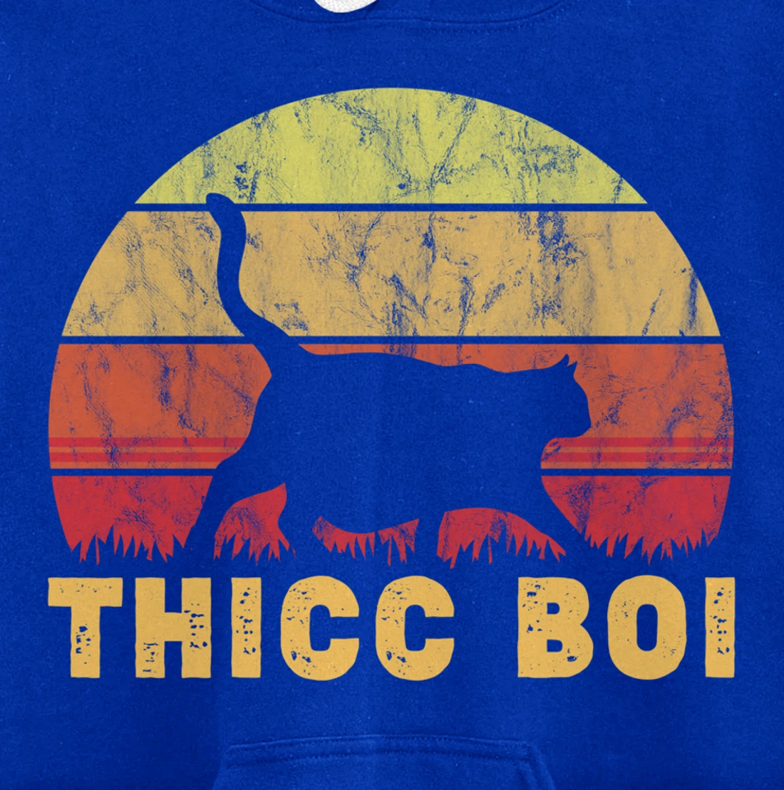 Vintage Thicc Boi Gifts for Boy Cat Fat Chonk Meme Lovers Pullover Hoodie