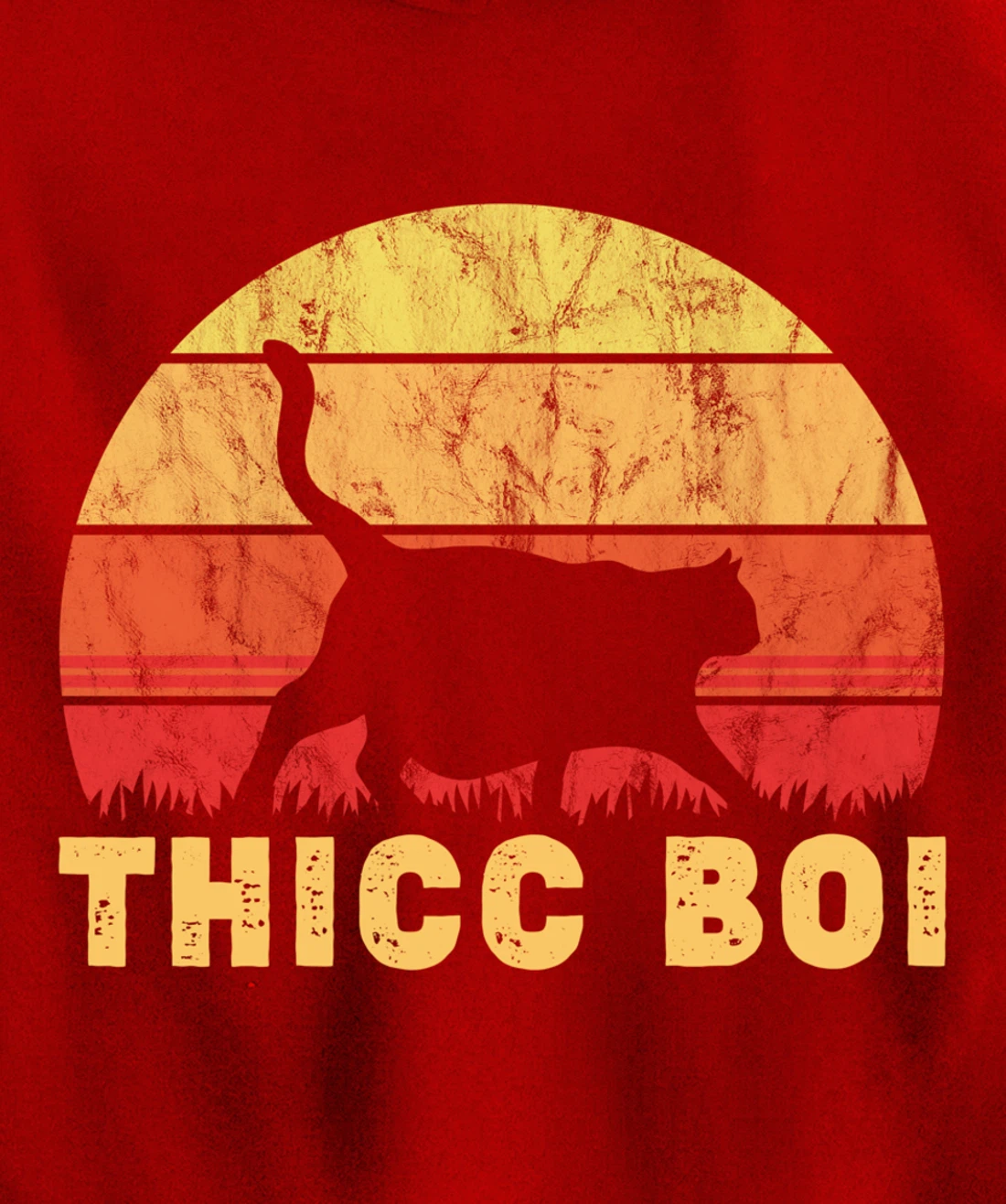 Vintage Thicc Boi Gifts for Boy Cat Fat Chonk Meme Lovers Pullover Hoodie
