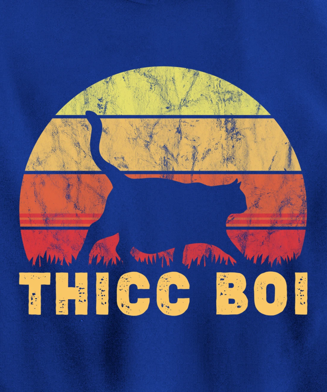 Vintage Thicc Boi Gifts for Boy Cat Fat Chonk Meme Lovers Pullover Hoodie