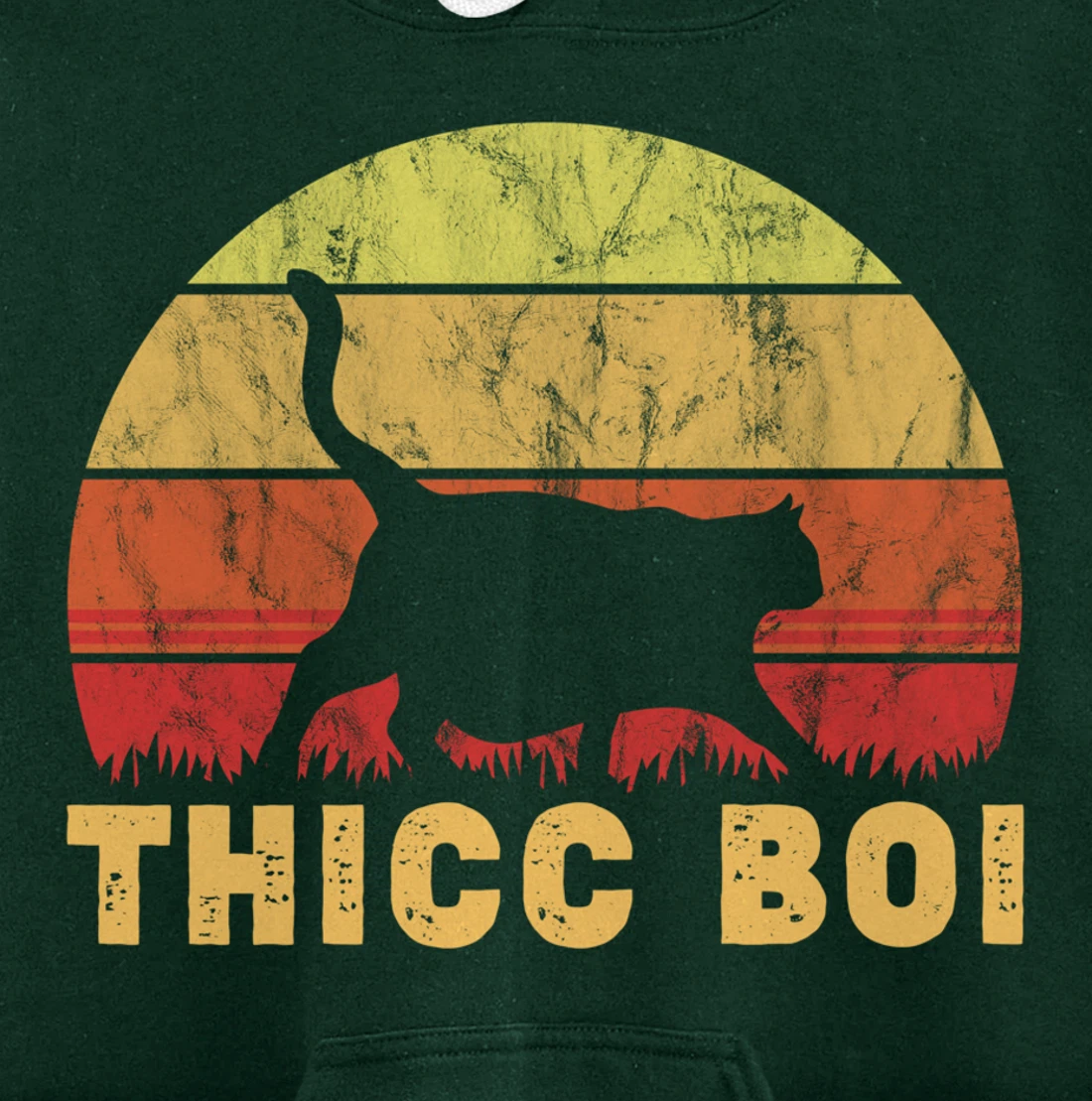 Vintage Thicc Boi Gifts for Boy Cat Fat Chonk Meme Lovers Pullover Hoodie