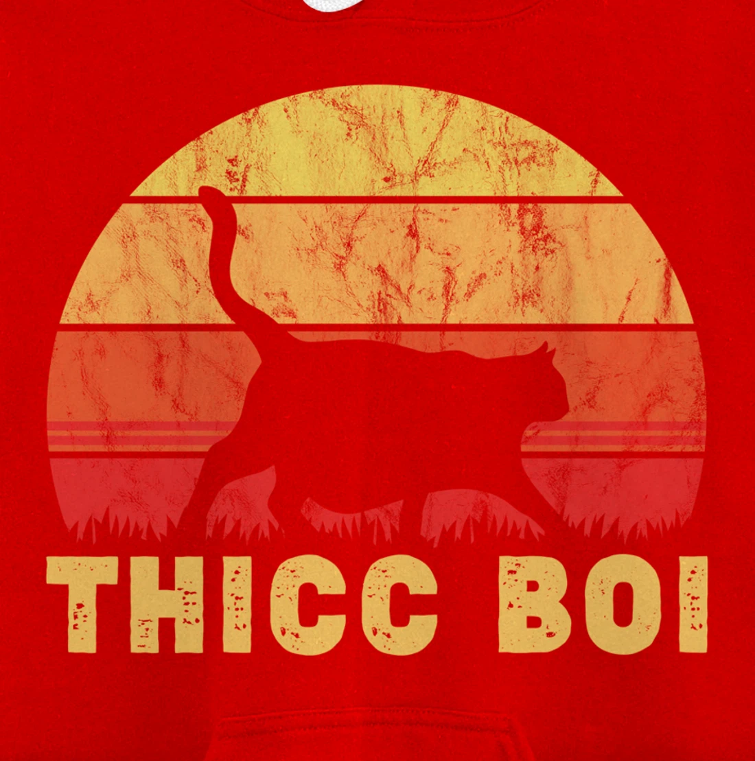Vintage Thicc Boi Gifts for Boy Cat Fat Chonk Meme Lovers Pullover Hoodie