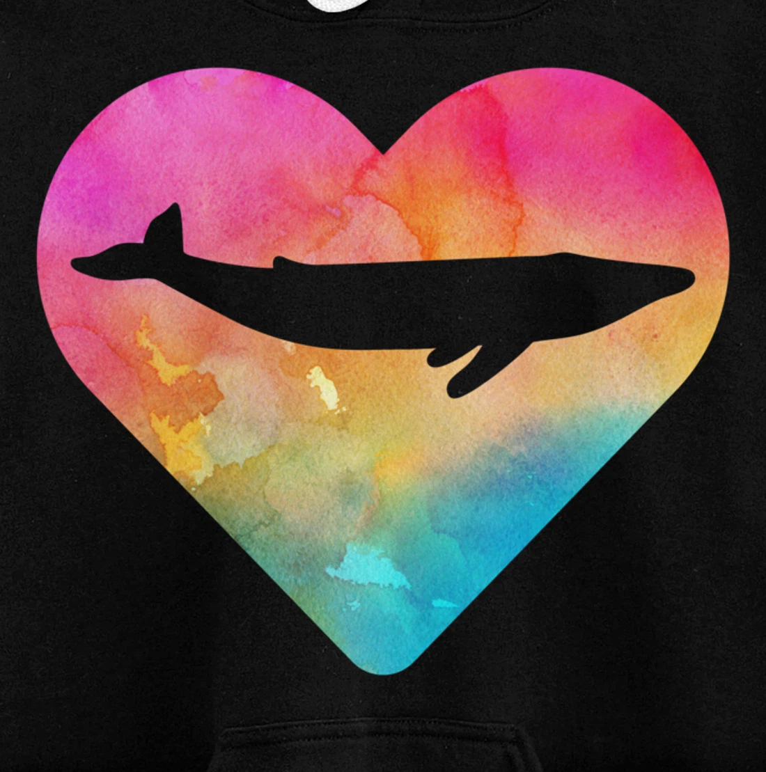 Women or Girls Blue Whale Tie Dye Watercolor Pullover Hoodie