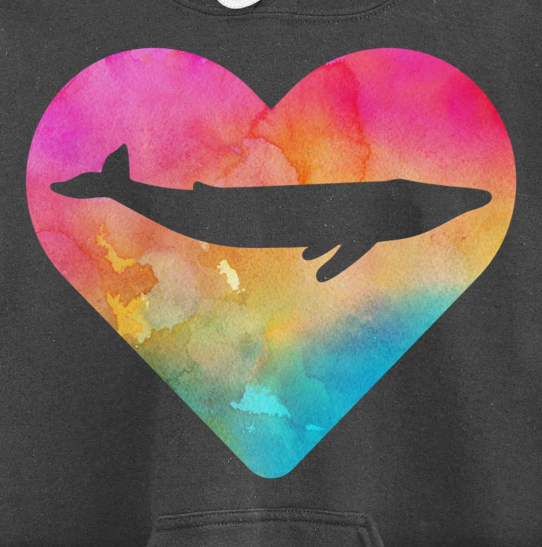 Women or Girls Blue Whale Tie Dye Watercolor Pullover Hoodie